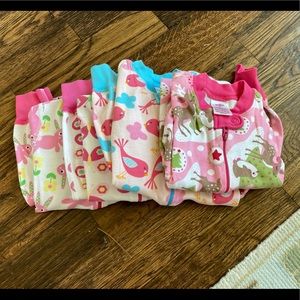 Bundle of four Hanna Andersson zip-up PJs